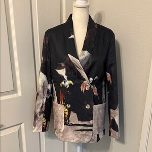 Stylish Abstract - Striped Double Breasted Women's Blazer